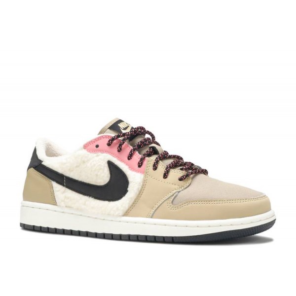 WMNS AIR JORDAN 1 RETRO LOW FLEECE PARACHUTE BEIGE  Schuhe aq0828 200