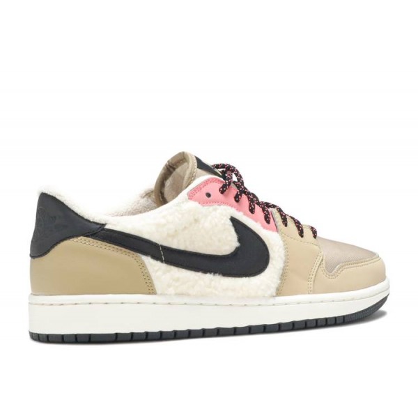 WMNS AIR JORDAN 1 RETRO LOW FLEECE PARACHUTE BEIGE  Schuhe aq0828 200