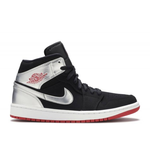 AIR JORDAN 1 MID BLACK METALLIC SILVER  Schuhe 554724 057