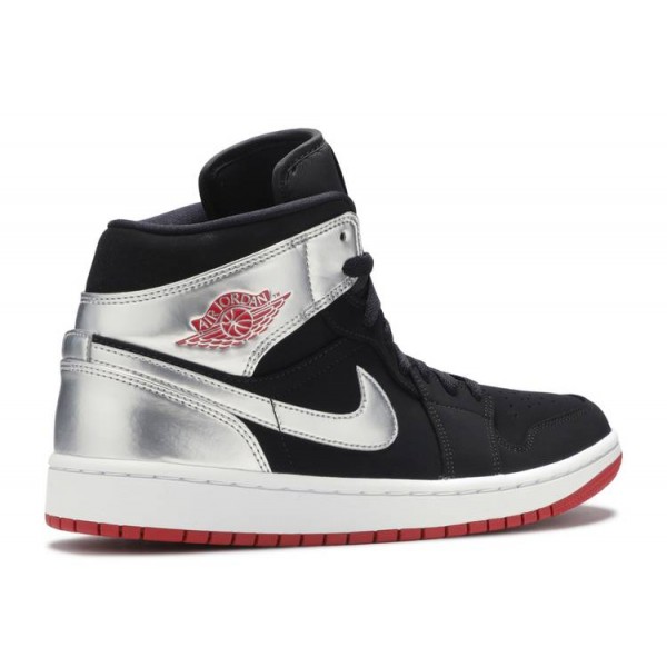 AIR JORDAN 1 MID BLACK METALLIC SILVER  Schuhe 554724 057