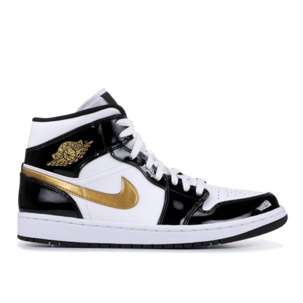 AIR JORDAN 1 MID PATENT BLACK GOLD  Schuhe 852542 007