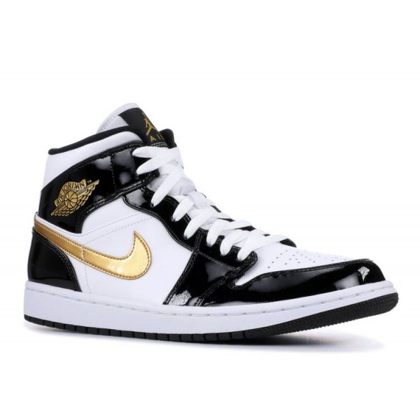 AIR JORDAN 1 MID PATENT BLACK GOLD  Schuhe 852542 007