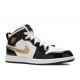 AIR JORDAN 1 MID PATENT PS BLACK GOLD  Schuhe bq6932 007