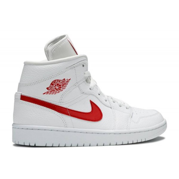 WMNS AIR JORDAN 1 MID WHITE UNIVERSITY RED  Schuhe bq6472 106