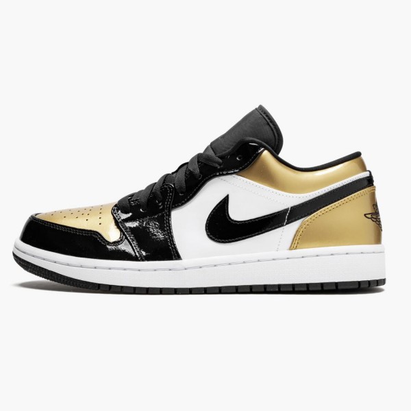 Damen/Herren Nike Jordan 1 Low Gold Toe CQ9447-700 Schuhe