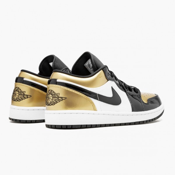 Damen/Herren Nike Jordan 1 Low Gold Toe CQ9447-700 Schuhe