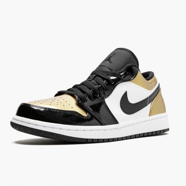 Damen/Herren Nike Jordan 1 Low Gold Toe CQ9447-700 Schuhe