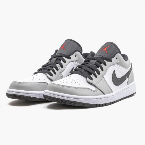 Damen/Herren Nike Jordan 1 Retro Low Light Smoke Grey 553558-030 Schuhe