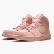 Damen/Herren Nike Jordan 1 Mid Coral Gold 852542-600 Schuhe