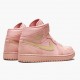 Damen/Herren Nike Jordan 1 Mid Coral Gold 852542-600 Schuhe