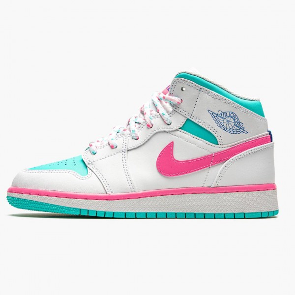 Damen Nike Jordan 1 Mid Digital Rosa 555112-102 Schuhe