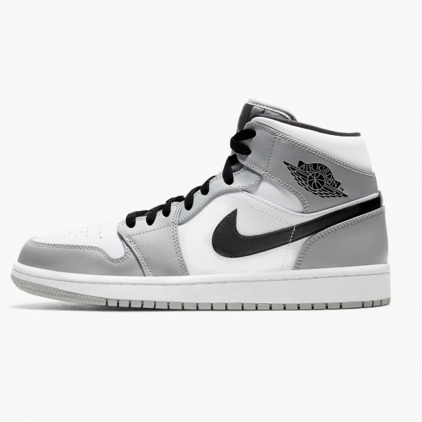 Damen/Herren Nike Jordan 1 Mid Light Smoke Grey 554724-092 Schuhe