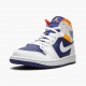 Damen/Herren Nike Jordan 1 Mid Royal Blau Laser Orange 554724-131 Schuhe