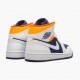 Damen/Herren Nike Jordan 1 Mid Royal Blau Laser Orange 554724-131 Schuhe