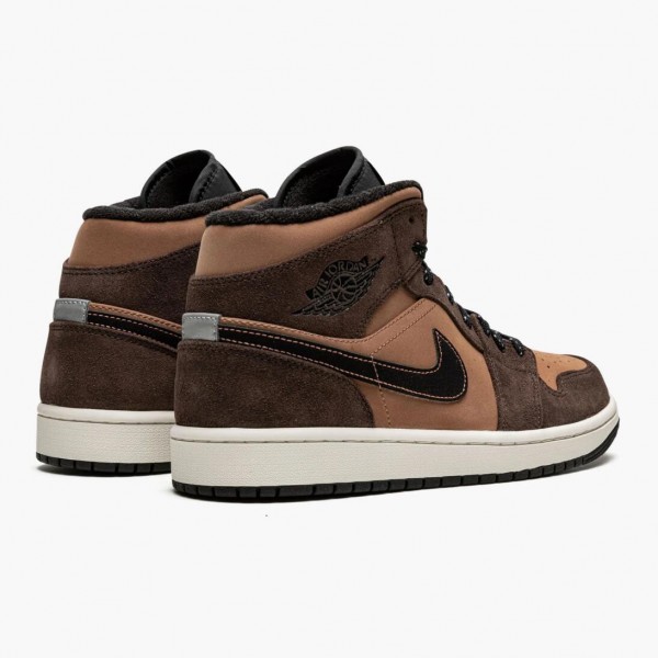 Damen/Herren Nike Jordan 1 Mid SE Dark Chocolate DC7294-200 Schuhe