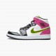 Herren Nike Jordan 1 Mid Weiß Schwarz Cyber Rosa CZ9834-100 Schuhe