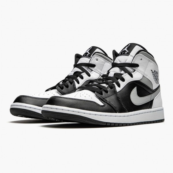 Damen/Herren Nike Jordan 1 Mid Weiß Shadow 554724-073 Schuhe