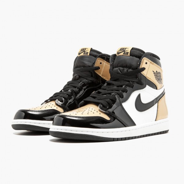 Damen/Herren Nike Jordan 1 Retro Gold Toe 861428-007 Schuhe