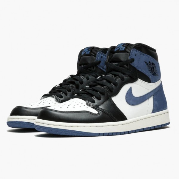 Damen/Herren Nike Jordan 1 Retro High Blau Moon 555088-115 Schuhe