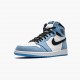 Herren Nike Jordan 1 Retro High Weiß University Blau Schwarz 555088-134 Schuhe