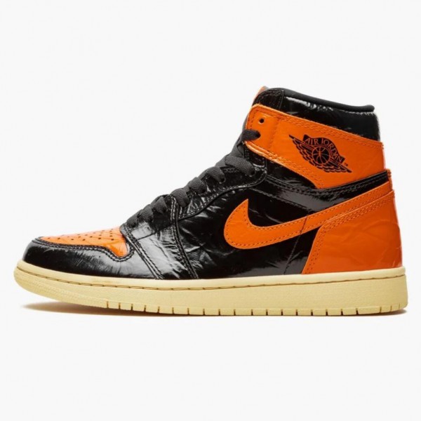 Herren Nike Jordan 1 Retro Shattered Backboard SchwarzPale Vanilla Starfish 555088-028 Schuhe