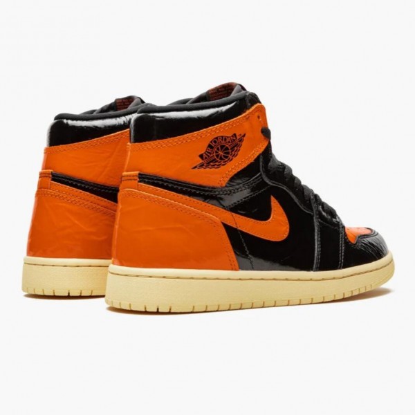 Herren Nike Jordan 1 Retro Shattered Backboard SchwarzPale Vanilla Starfish 555088-028 Schuhe