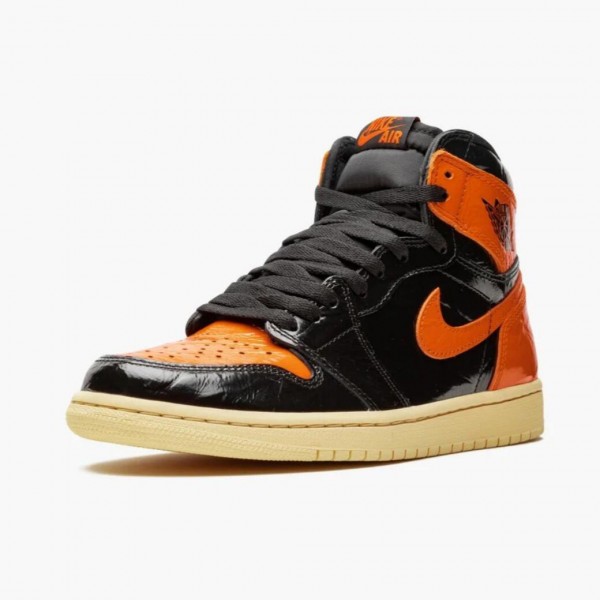 Herren Nike Jordan 1 Retro Shattered Backboard SchwarzPale Vanilla Starfish 555088-028 Schuhe