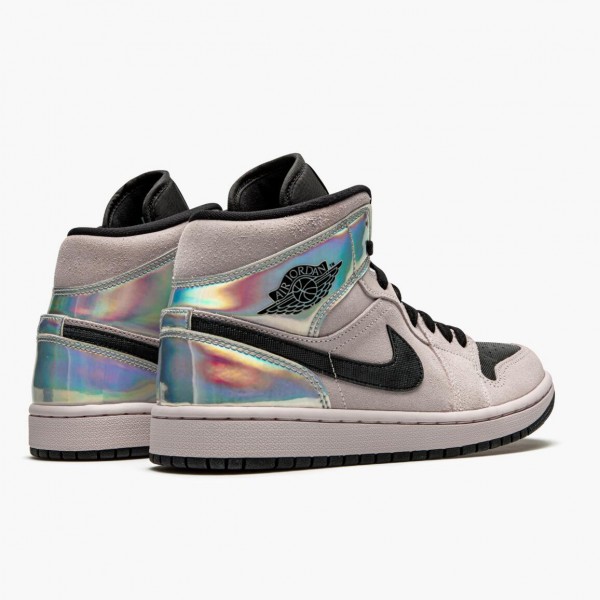 Damen/Herren Nike Jordan 1 Mid Dirty Powder Iridescent Barely BQ6472-602 Schuhe