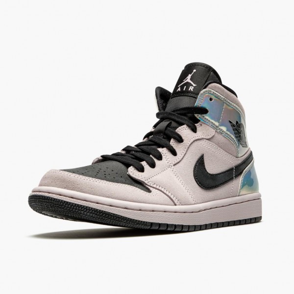 Damen/Herren Nike Jordan 1 Mid Dirty Powder Iridescent Barely BQ6472-602 Schuhe