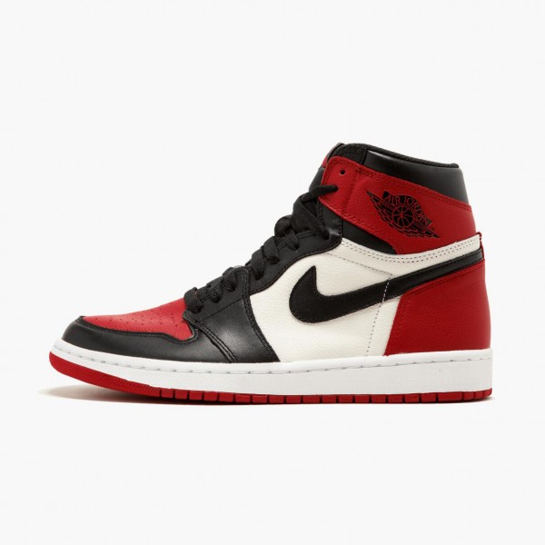 Damen/Herren Nike Jordan 1 Retro High Bred Toe 555088-610 Schuhe