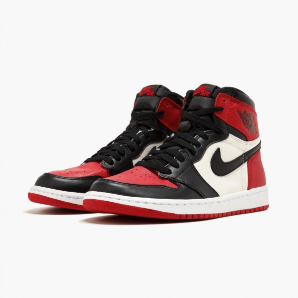 Damen/Herren Nike Jordan 1 Retro High Bred Toe 555088-610 Schuhe