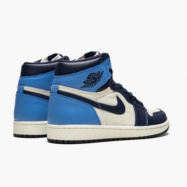 Herren Nike Jordan 1 Retro High OG Obsidian University Blau 555088-140 Schuhe