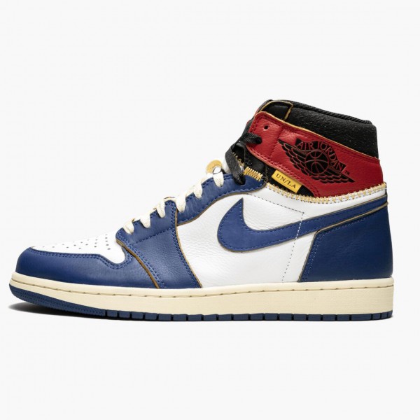 Herren Nike Jordan 1 Retro High Union Los Angeles Storm Blau BV1300-146 Schuhe