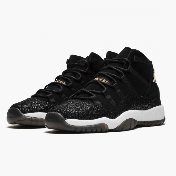 Damen/Herren Nike Jordan 11 Retro Heiress Schwarz Stingray 852625-030 Schuhe