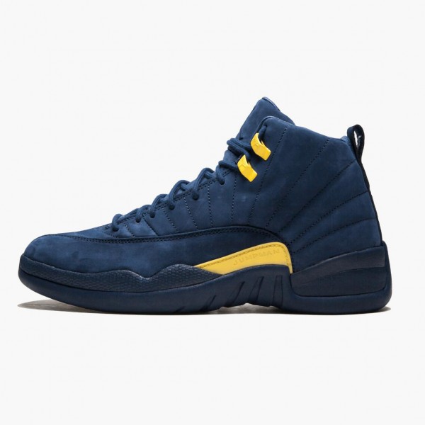 Herren Nike Jordan 12 Retro Michigan BQ3180-407 Schuhe