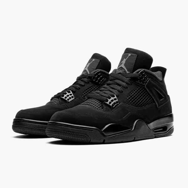 Damen/Herren Nike Jordan 4 Retro Schwarz Cat CU1110-010 Schuhe