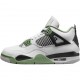 Herren Nike Jordan 4 Retro Weiß Oil Grün Dark Ash AQ9129-103 Schuhe