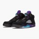 Damen/Herren Nike Jordan 5 Retro Schwarz Grape 136027-007 Schuhe