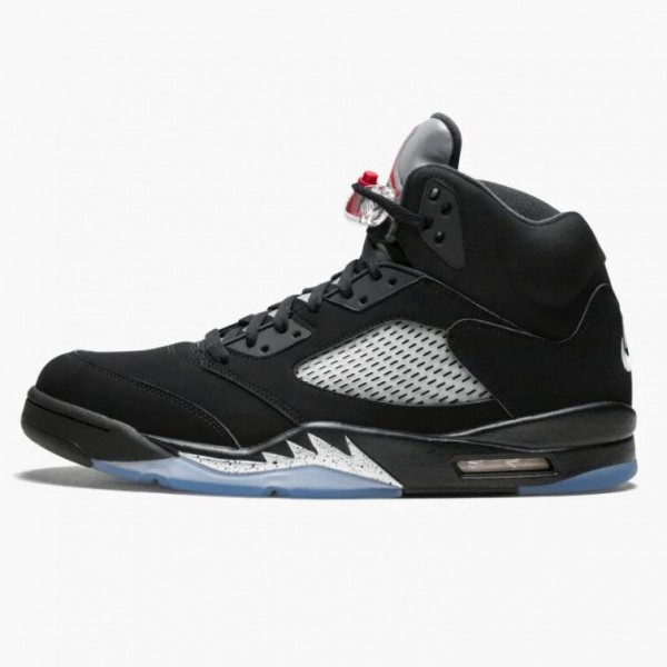 Damen/Herren Nike Jordan 5 Retro Schwarz 845035-003 Schuhe