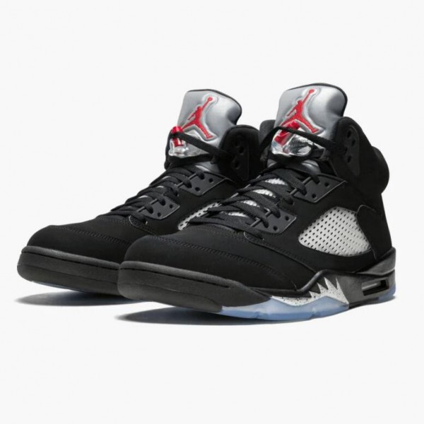 Damen/Herren Nike Jordan 5 Retro Schwarz 845035-003 Schuhe