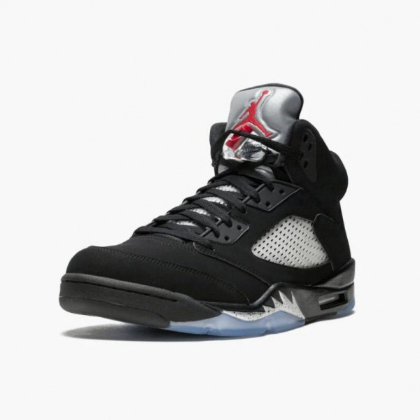 Damen/Herren Nike Jordan 5 Retro Schwarz 845035-003 Schuhe