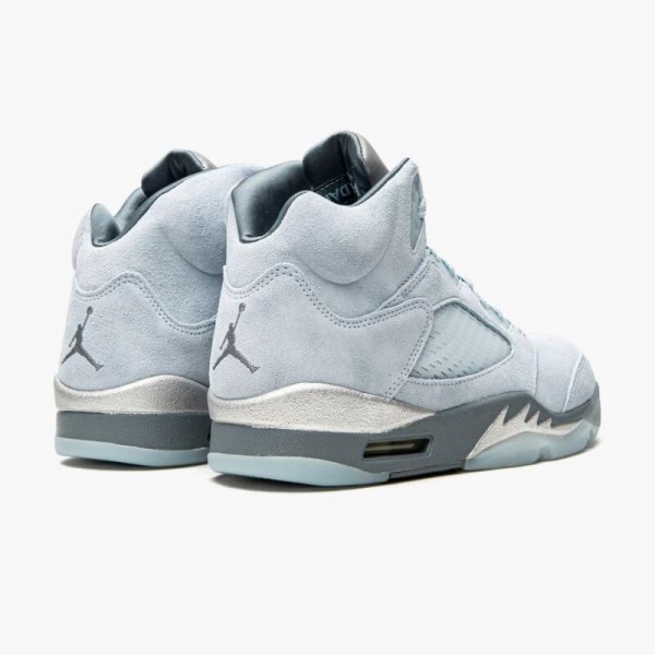 Damen/Herren Nike Jordan 5 Retro Blaubird With Silber Weiß DD9336-400 Schuhe