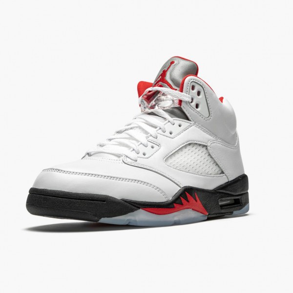 Herren Nike Jordan 5 Retro Fire Rot Silber Tongue DA1911-102 Schuhe