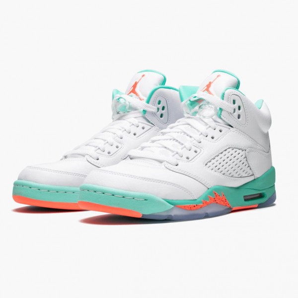 Damen/Herren Nike Jordan 5 Retro Light Aqua 440892-100 Schuhe