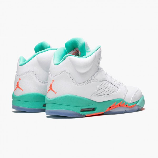 Damen/Herren Nike Jordan 5 Retro Light Aqua 440892-100 Schuhe