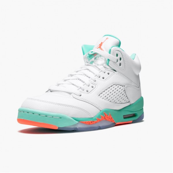 Damen/Herren Nike Jordan 5 Retro Light Aqua 440892-100 Schuhe