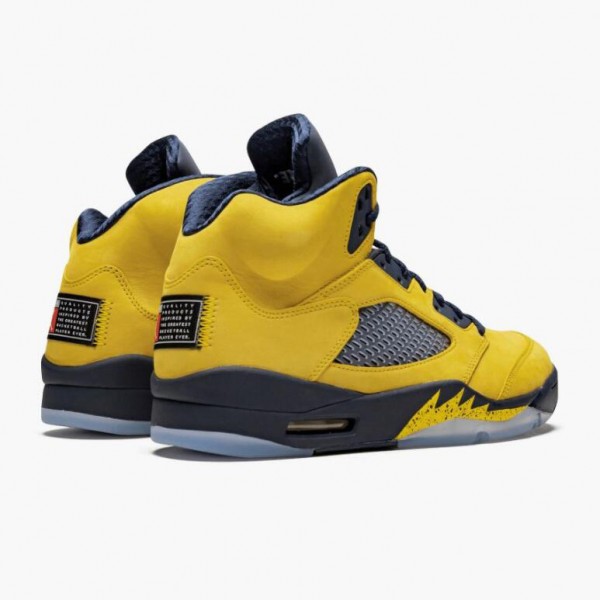 Damen/Herren Nike Jordan 5 Retro Michigan 2019 AmarilloCollege Navy CQ9541-704 Schuhe