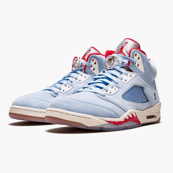 Damen/Herren Nike Jordan 5 Retro Trophy Room Ice Blau CI1899-400 Schuhe