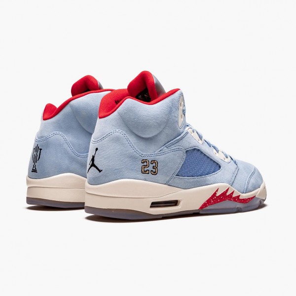 Damen/Herren Nike Jordan 5 Retro Trophy Room Ice Blau CI1899-400 Schuhe