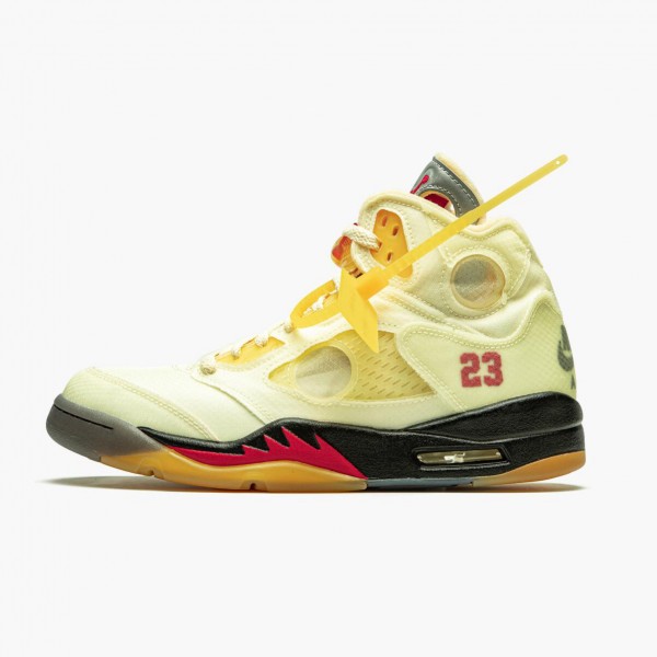 Herren Off-Weiß x Nike Jordan 5 Retro Sail DH8565-100 Schuhe